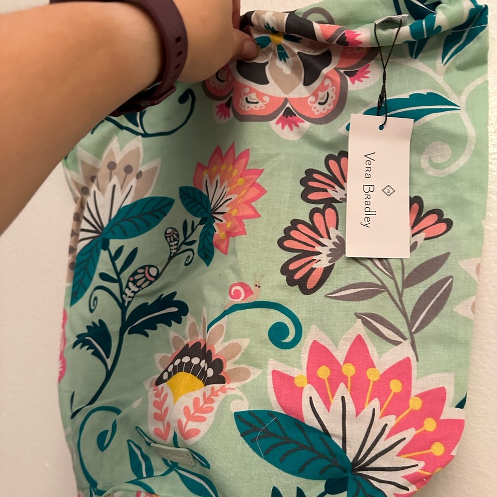 Vera Bradley Iconic Ditty Bag Travel Beach Baby Blue Sea Horse Design.